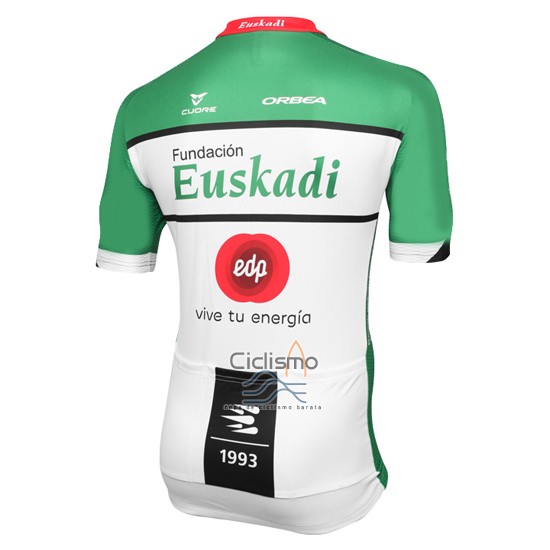 Euskadi Ropa Ciclismo Culotte Corto 2016 Hombre Mangas Cortas Negro y Verde